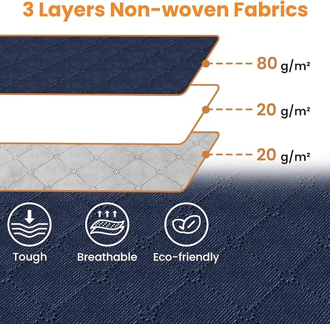 Fab totes 24 Gallons Clothes Storage, Foldable Thick Fabric Blanket Storage Bags,Containers for Organizing Bedroom, Closet, Clothing, Comforter,Organization with Handle (8 Pack,Blue)