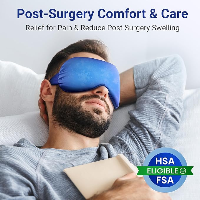 Hsa Store Eligible Items Fsa: Cold Compress for Migraines Headache Puffiness Dark Circles, Face Ice Pack for Sleep Puffy Eyes, Reusable Cooling Gel Eye Mask (Blue)