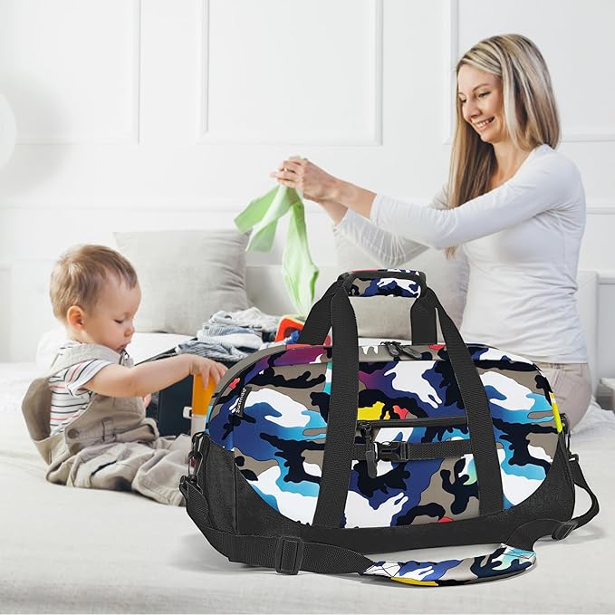 Stumdo Kids Overnighter Duffel Bags for kids, Carry-On Size & Ideal for School Practice or Overnight Travel Weekender Tote for Travel Gym Sport bag for Boys & Girls (11mchua)