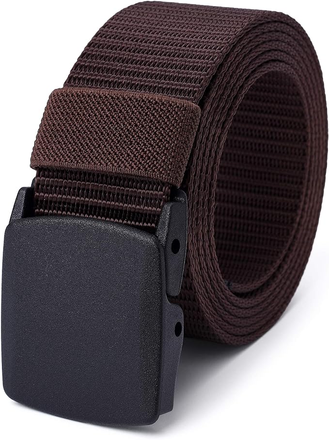 Mile High Life Nylon Web Belt Outdoor Military Belt With TSA Safe Plastic Buckle Belt