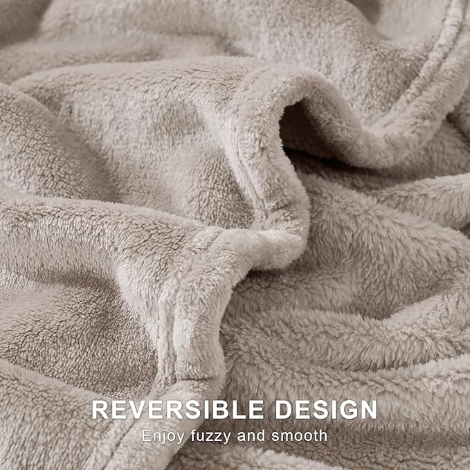 Hansleep Fleece Mocha Brown Throw Blanket, Super Soft Flannel Fuzzy Plush Cozy Blanket for All Seasons, Mocha Brown, Throw 50x60 Inches