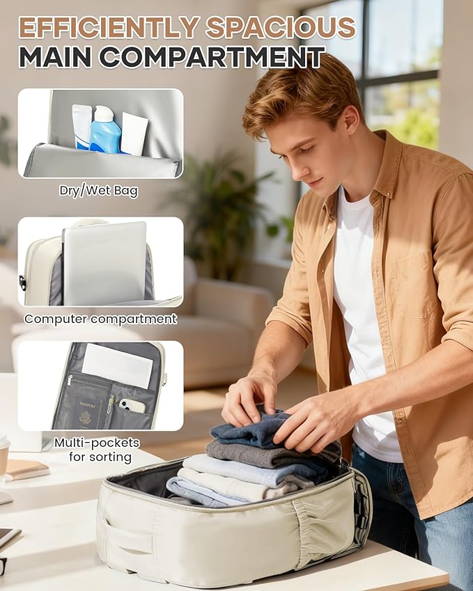 WONHOX Large Travel Backpack Carry on Flight Approved Laptop Work Business Backpack for Women Men Mochila de Viaje