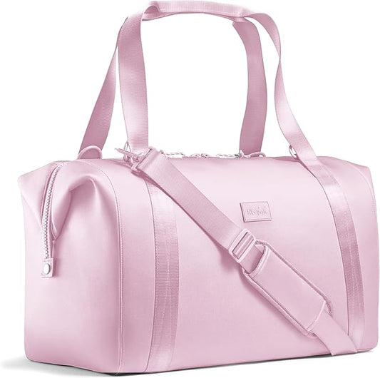 Fit & Fresh Neoprene Weekender Bag for Women – Carry-On Friendly Travel Duffel with Expandable Sides, Trolley Sleeve & Pockets – Lightweight, Water-Resistant Overnight Bag for Weekend Trips + Gym