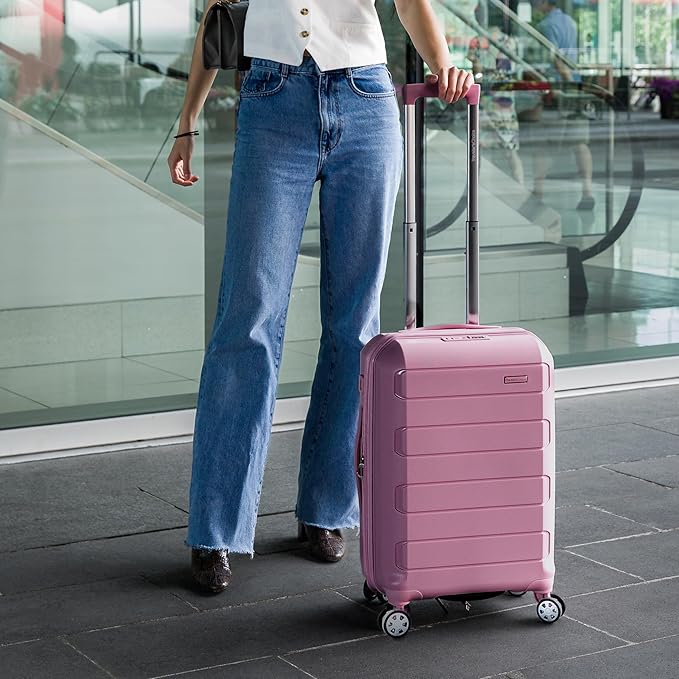 Traveler's Choice Pagosa Hardshell Expandable Luggage with Spinner Wheels, Mauve, 30-Inch Large