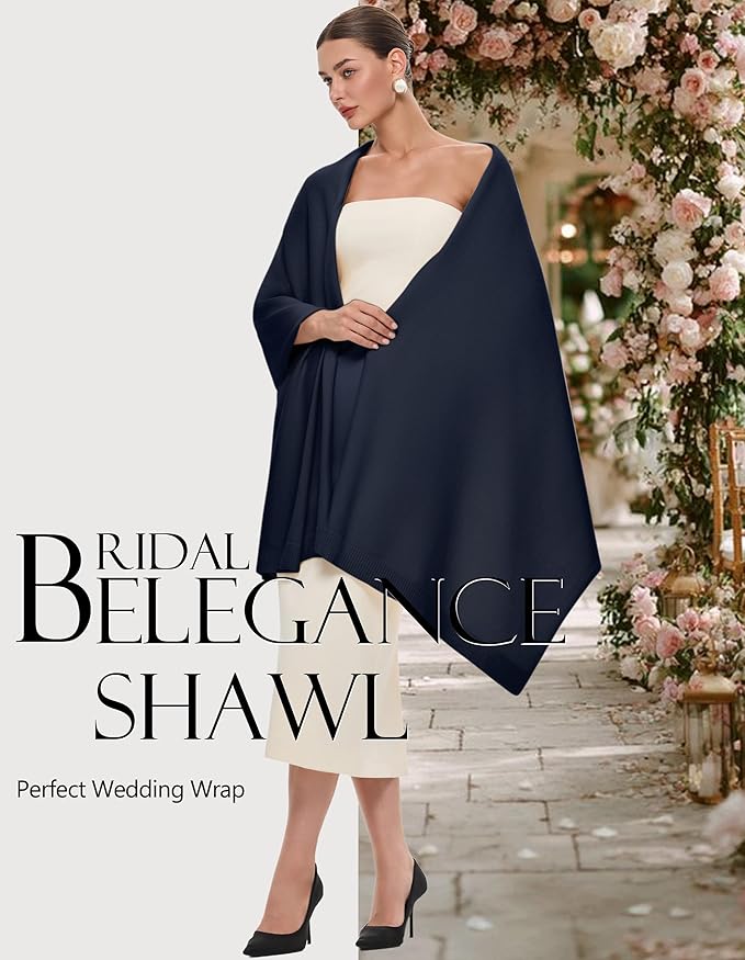 PULI Women's Pashmina Shawl Wraps for Evening Dress Large Scarf Blanket Long Wedding Bridal Winter Warm Shoulder Wrap
