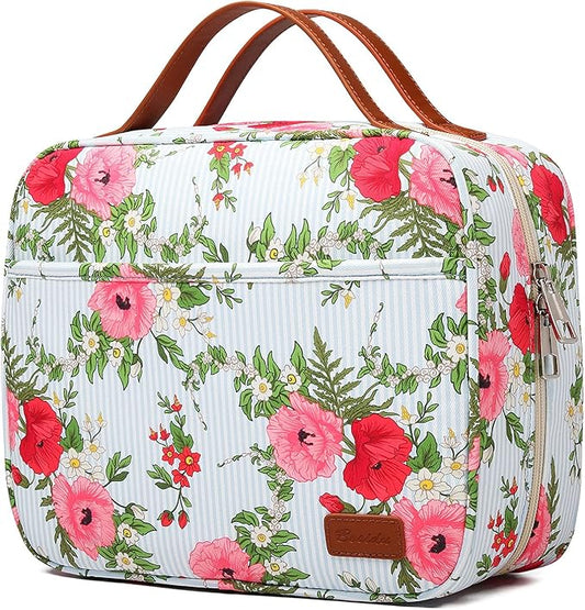 Bosidu Hanging Travel Toiletry Bag,Large Capacity Cosmetic Travel Toiletry Organizer for Women with 4 Compartments & 1 Sturdy Hook,Perfect for Travel/Daily Use/Christmas