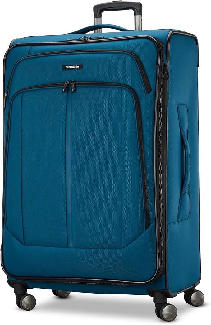 Samsonite Ascella 4 Large Checked Suitcase - Cerulean Blue