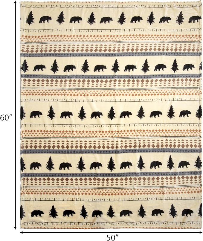 Carstens, Inc. Travel Blanket, Premium Compact 2-in-1 Airplane Blanket/Pillow, Scandinavian Bear