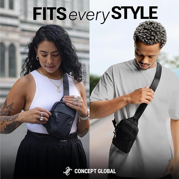 Travel Sling Bag for Men & Women - Water Resistant Crossbody Multipocket Chest Bag with Anti-Theft & RFID