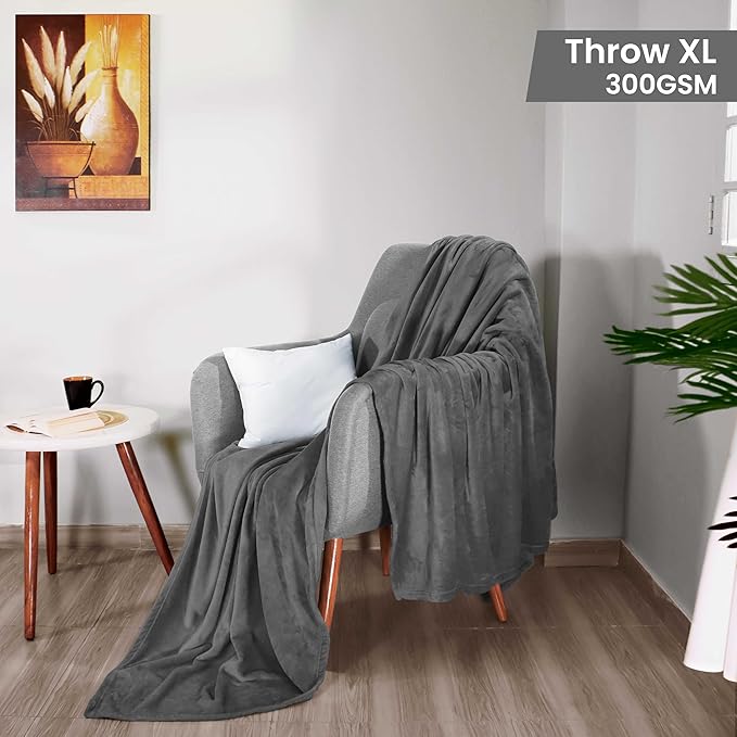 Utopia Bedding Fleece Blanket Throw XL Size Grey (50x70 Inches) Ultra Soft Warm Lightweight Anti-Static Cozy Winter Blanket for Bed, Couch, Sofa and Chair, All-Season Home Decor Gift for Men & Women