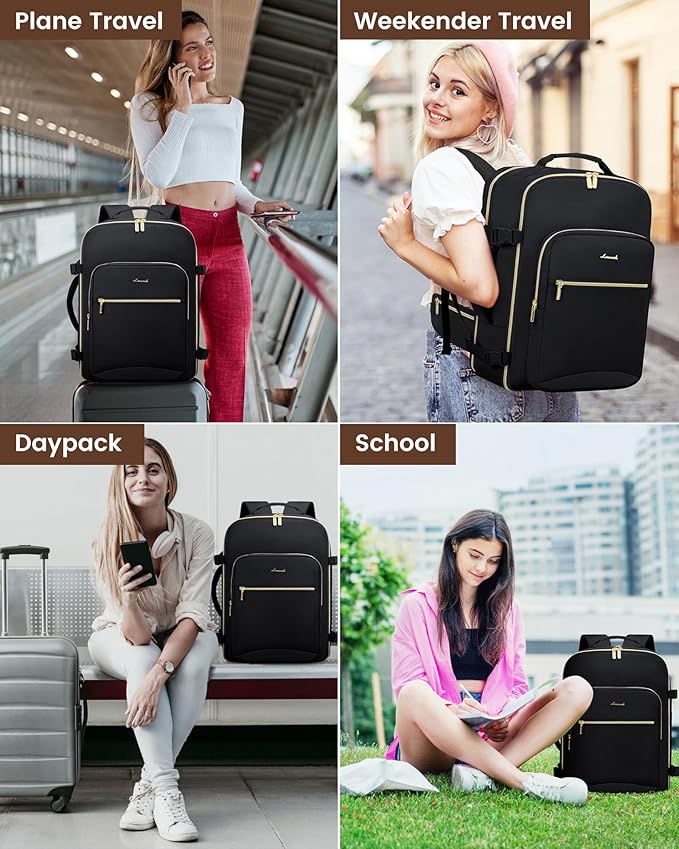 LOVEVOOK Travel Backpack for Women with Waist Strap,40L Cute Carry on Backpack Travels Essentials Personal Item Backpack for Traveling on Airplane,Large Carry on Luggage Travel Bag Flight Approved