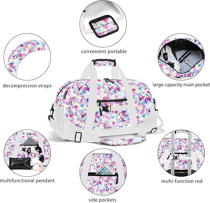 Stumdo Kids Overnighter Duffel Bags for kids, Carry-On Size & Ideal for School Practice or Overnight Travel Weekender Tote for Travel Gym Sport bag for Boys & Girls (11chua)