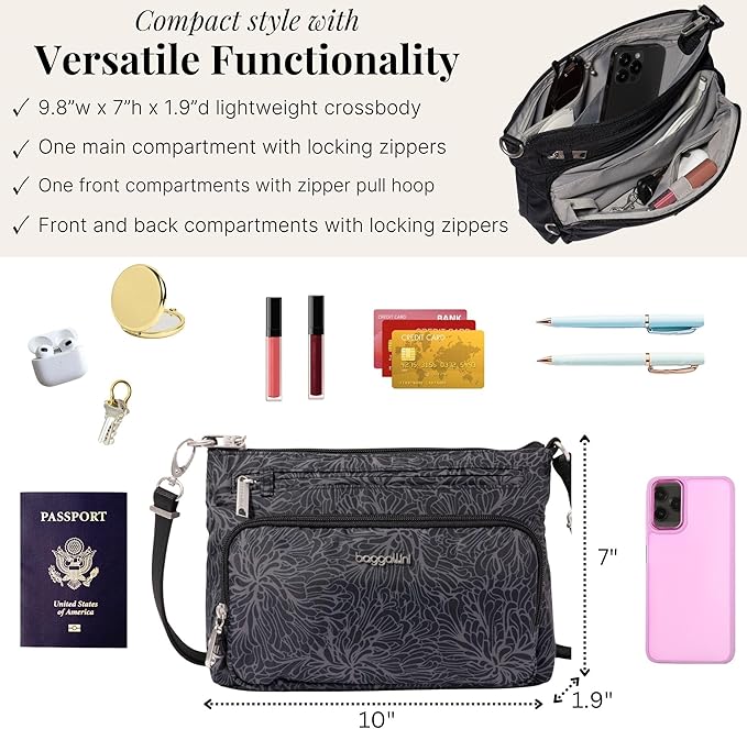 Baggallini Securtex Anti-Theft Keepsake Crossbody