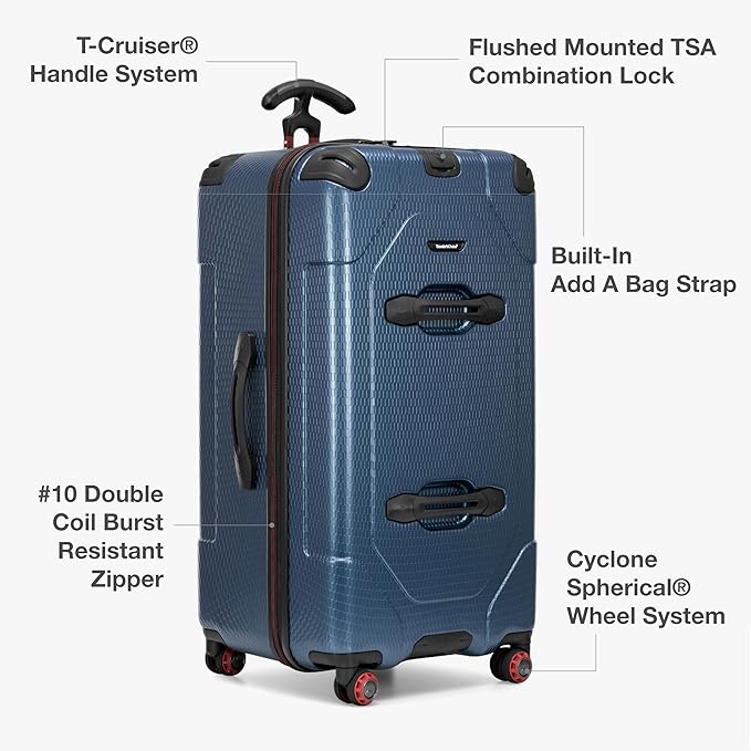 Traveler's Choice Maxporter II Polycarbonate Hardside Trunk with Spinner Wheels, Navy, 31-Inch Large Trunk