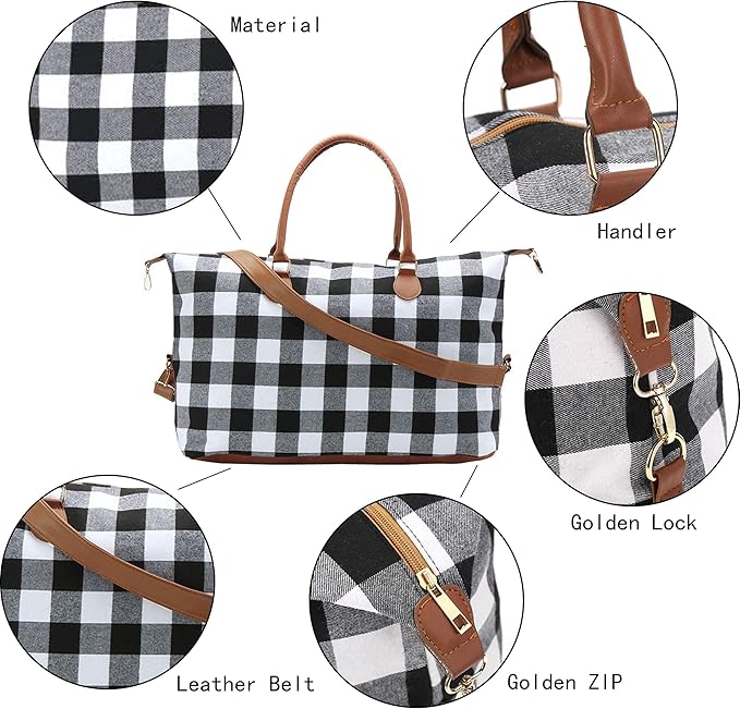 Weekender Bag Duffle Bag For Women Large Travel Tote Bag Overnight Weekend Bags With Shoulder Strap Cow Leopard Atzec…