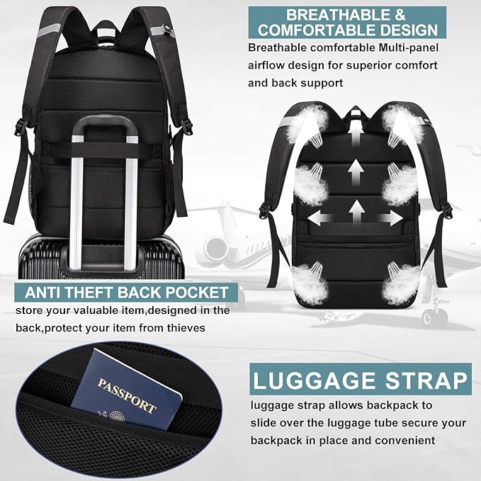 LIWAG Extra Large Laptop Backpack for Women,Womens Business Travel Backpack with USB Port,Anti Theft Water Resistant College Daypack Padded Computer Bag Fits 17.3Inch Laptop Notebook,Red