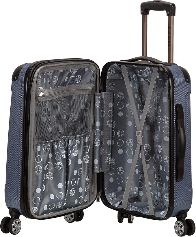 Rockland London Hardside Spinner Wheel Luggage, Blue, 3-Piece Set (20/24/28)