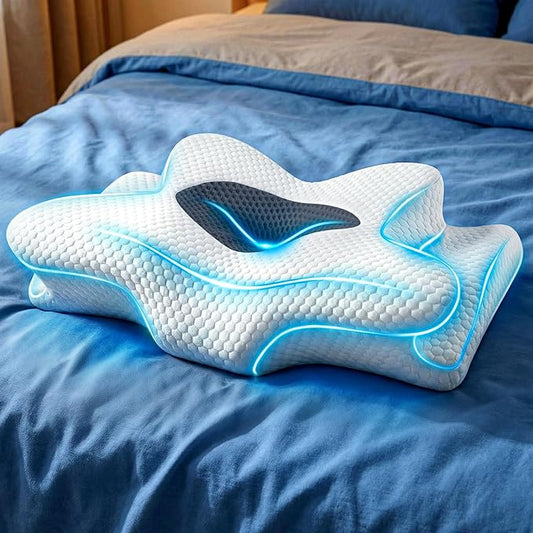 Sleep Doctor Approved Cervical Neck Pillow for Sleeping, Ergonomic Contour Side Sleeper Pillows for Adults, Cooling Orthopedic Pillow for Pain Relief Support, Memory Foam Pillows Back Stomach Sleepers