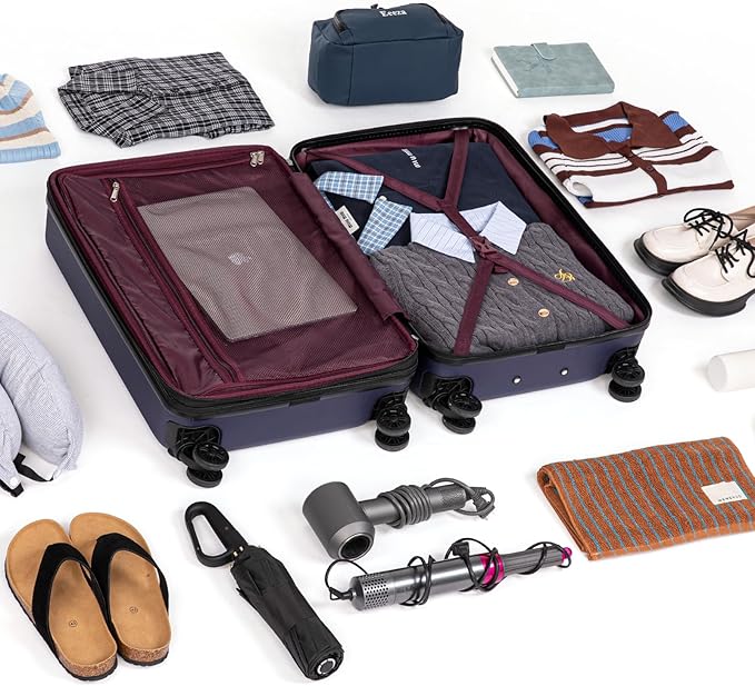 Expandable Carry on Luggage Sets,Suitcases with Detachable Wheels Hardshell 22x14x9 Airline Approved,Lightweight Luggage Set with TSA Lock,Carry on Suitcase