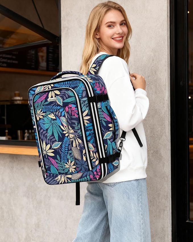 Travel Carry On 17.5" Laptop Expandable Backpack for Men Women, Personal Item Bag Waterproof Airline Approved with USB Charging Hole 3 Packing Cubes, Large Weekender Daypack Business Luggage Suitcase