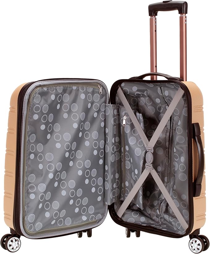 Rockland Melbourne Hardside Expandable Spinner Wheel Luggage, Champagne, Carry-On 20-Inch