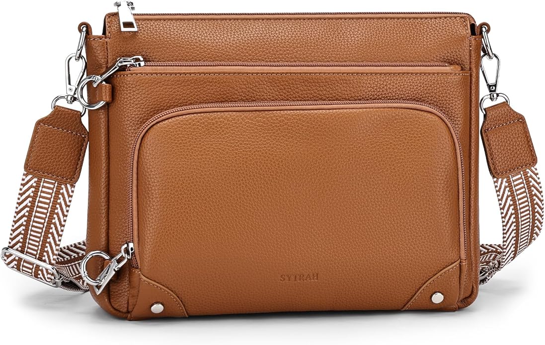 SYTRAH Anti-Theft Crossbody Purse for Women, Crossbody Shoulder Bag with Built-in Wallet & RFID Blocking for Travel Workout