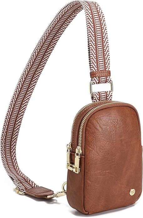 INICAT Anti Theft Crossbody Bag for Women, Small RFID Blocking Sling Purse with Zipper Lock for Travel, Vegan Leather
