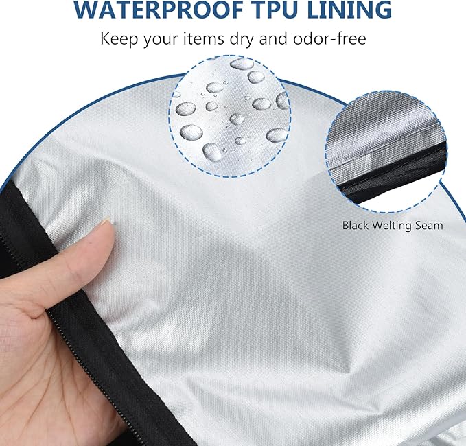 OTraki 2PCS Waterproof Bag for Swimsuit 12x16 inch Wet Dry Bags With Portable Handle & Zipper Reusable Travel Wet Clothes Gym Bag Storage for Beach Drying Do Not Exceed 176℉ Black&Grey