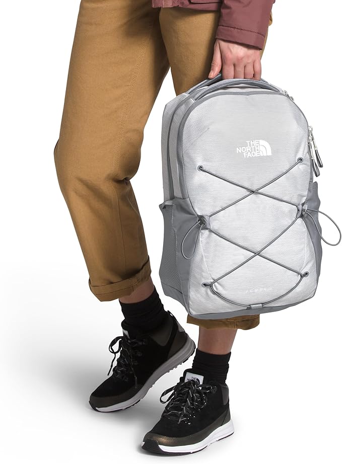The North Face Women's Jester Everyday Laptop Backpack - Commuter Travel Bag, Laptop Sleeve, Water-Repellent, TNF White Metallic Mélange/Mid Grey-NPF, One Size