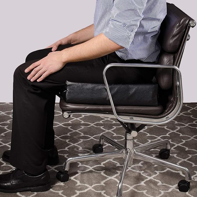 DMI Comfort Seat Cushion for Soft and Firm Support on Wheelchairs, Office Chairs, Dining Chairs and Stadium Seats, Standard Foam, 16 x 16 x 4, Black
