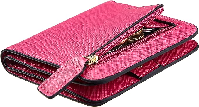 Toughergun Women’s Small Slim Leather Wallet with RFID Protection, Compact Bifold Mini Purse with Clear ID Window