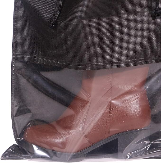 DIOMMELL Set of 6 Tall Boot Bags for Travel Non-Woven with Rope for Women Large Shoe Protector Cover Storage Organizers Pouch