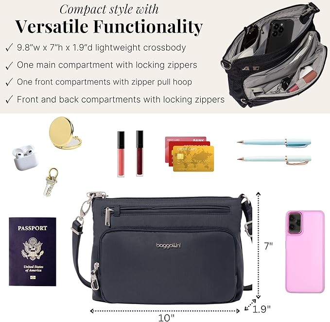 Baggallini Securtex Anti-Theft Keepsake Crossbody
