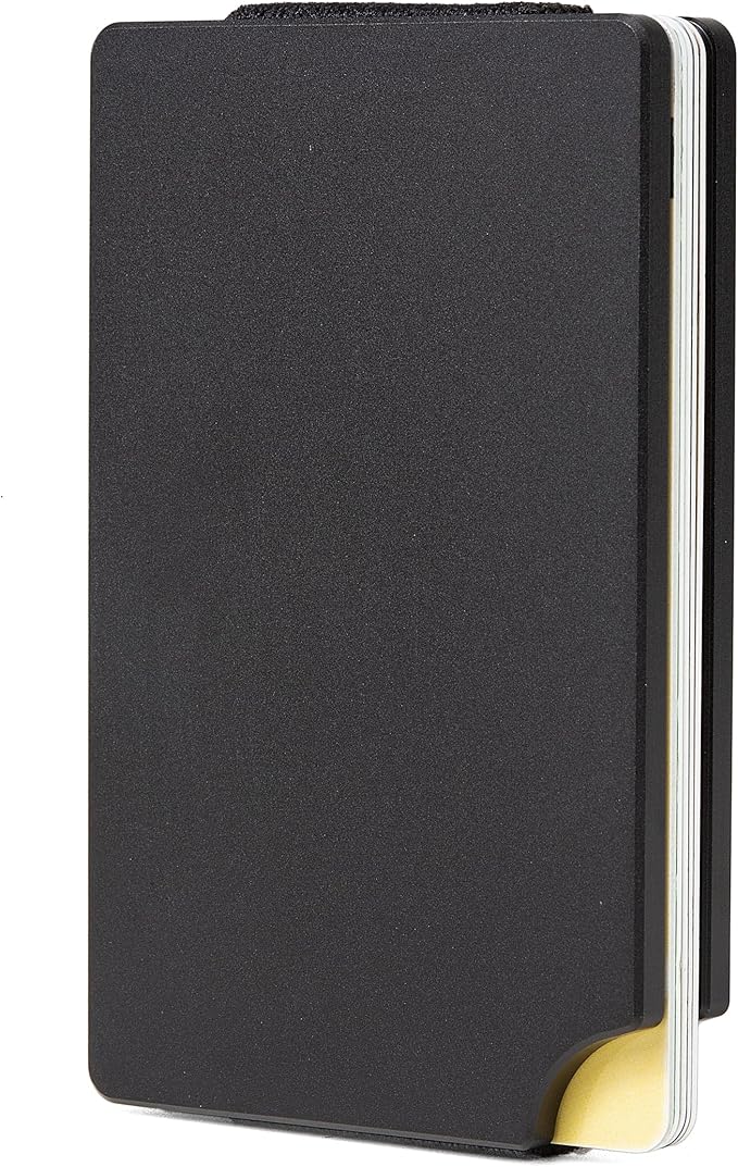Minimalist Carbon Fiber Wallet for Men, Money Clip Cash Strap Wallet, RFID Blocking Metal Wallet Aluminum Card Holder,Front Pocket Wallet(Matte Black)