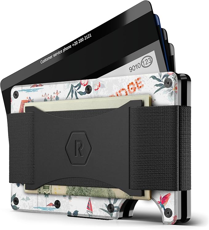 Ridge Wallet for Men - Slim Minimalist Compact Wallet and Card Holder, RFID Protected Front Pocket Wallets for Men with Integrated Cash Strap
