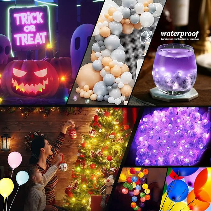 200pcs LED Purple Balloon Light, Round Led Mini LED Lights for Paper Lantern Balloon Indoor Outdoor Party Event Fun, Birthday Party Wedding Decoration Supplies