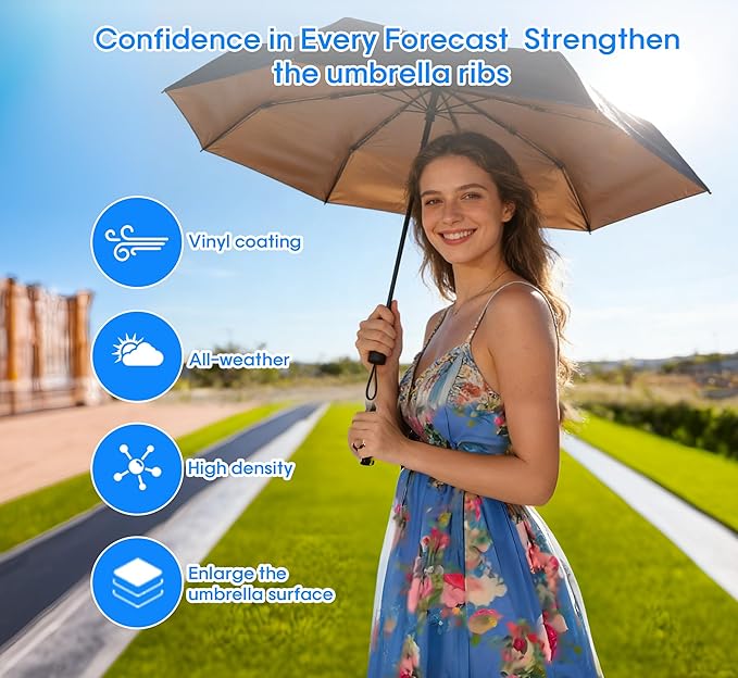 LOTTAFUN Strongest Windproof Travel Umbrella (Compact, Superior & Beautiful)