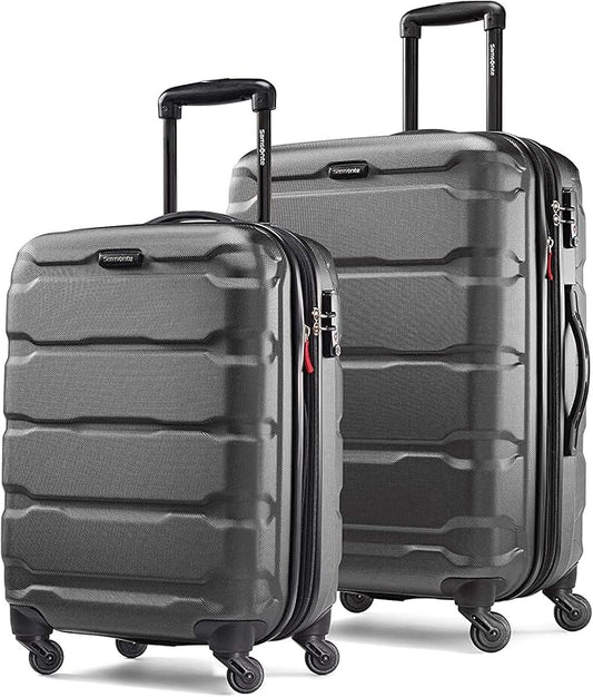 Samsonite Omni PC Hardside Expandable Luggage with Spinner Wheels, Black, 2-Piece Set (20/24)