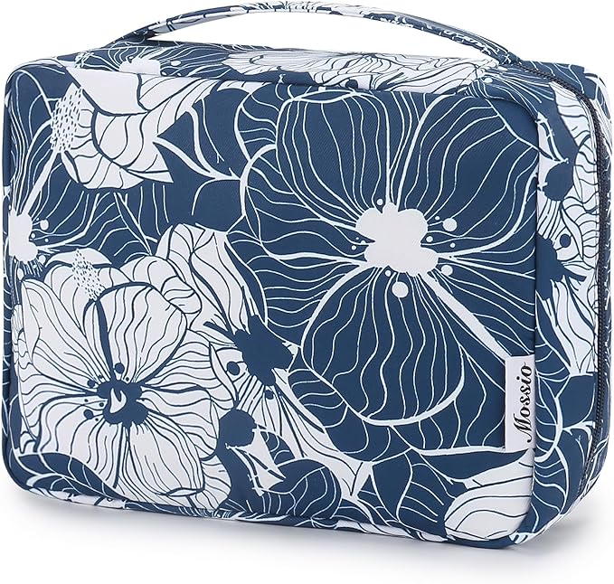Mossio Hanging Toiletry Bag with Sturdy Hook - Large Portable Cosmetic Makeup Travel Organizer for Men & Women