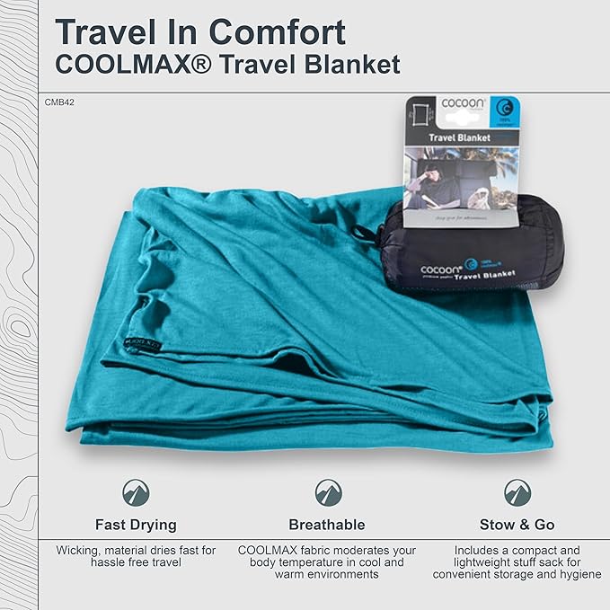 COCOON - Premium - Coolmax - Travel Blanket - Peacock Green
