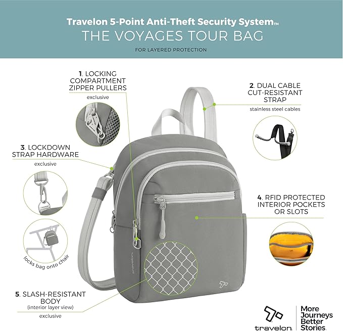 Travelon Unisex Adult Travelon Anti-theft the Voyages Tour Bag