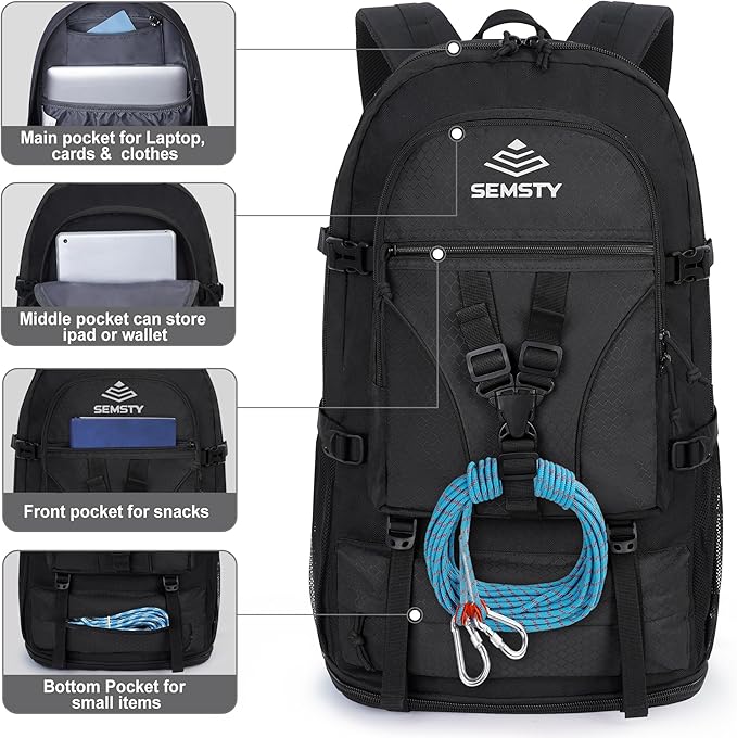 40L/50L Expandable Hiking Backpack for Men and Women, Travel Camping Backpack Flight Approved
