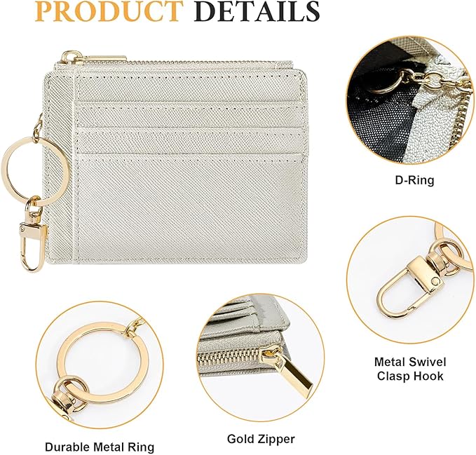 Sodsay Card Case Slim Front Pocket Wallet for Women Credit Card Holder with Keychain | Slim, Front Pocket, Credit Card Holder, with Keychain