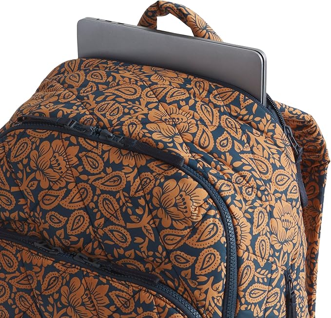 Vera Bradley Women's Featherweight Westover Hybrid Backpack, Lotus Montage Roasted Pecan, One Size
