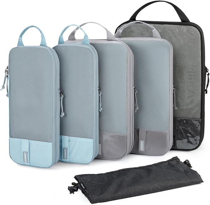 BAGSMART 6 Set /4 Set/2 Set Compression Packing Cubes for Travel, Lightweight Luggage Organizer Bags, Durable Space Saver Bags Travel Essentials