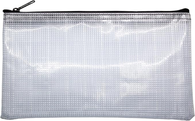 Multi-Purpose Zipper Bag, Reusable, Travel Pouch, Lightweight, Makeup Organizer, 11 x 6 Inch (Semi-Clear)