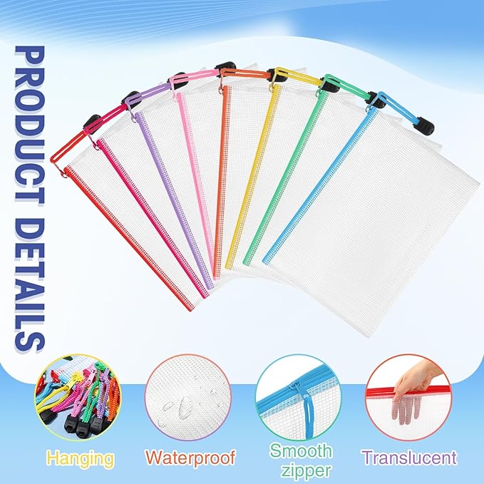 Jetec 32 Pcs Mesh Zipper Bags Toy Storage Bikini Organizer Bag Bolsas Para Guardar Trajes De Bano Waterproof Zipper Reusable Pouch Puzzle Multipurpose for Storage Office(Stylish Color,7.5 x 5 Inch)