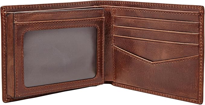 Fossil Men's Hayes Leather Bifold Wallet with Flip ID Window
