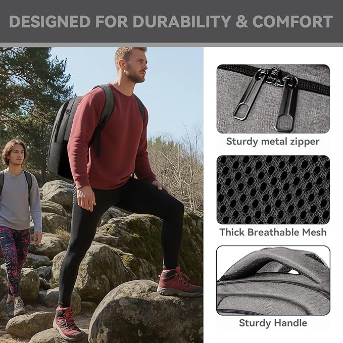 Travel Backpack, 18.4 Inch Extra Large Laptop Backpack Airline Approved, Business Anti Theft Sturdy Work Computer College High School Backpack Bag Fits 18 Inch Notebook for Men Women, Grey