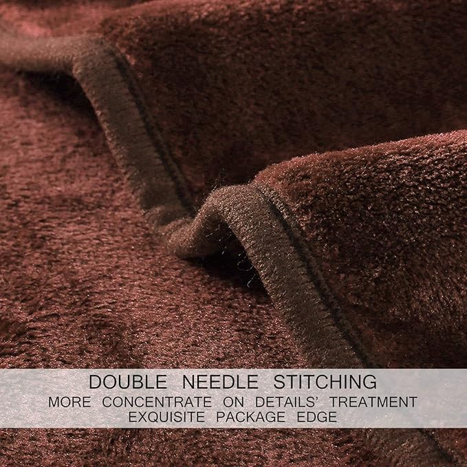 HOZY Soft Blanket Travel Size Fleece Warm Fuzzy Throw Blankets for The Bed Sofa Lightweight 350GSM Travel 50"*61"